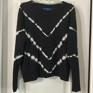 Apt 9 lightweight black white tie dye crop sweater size L